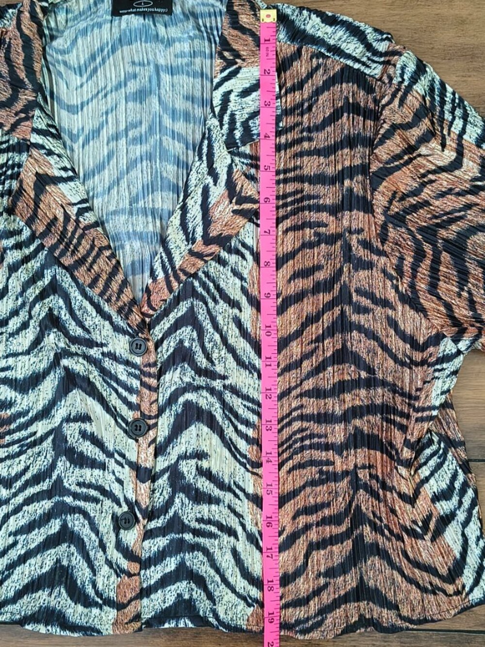 LALA Tiger Print 2-Piece Matching Skirt Set Size L Button Front Maxi - Picture 3 of 12